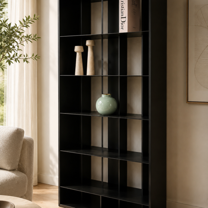 ספרייה לטיסייה שחורה 90*38*200