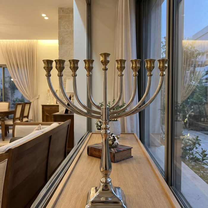 חנוכייה זהב וכסף